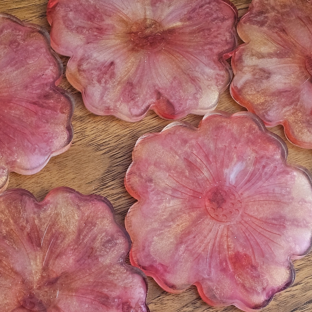 🌺 Flower serving bowl & Coasters set 🌺 - Picture 6 of 8